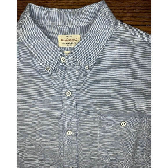 Original Waterproof Vintage Short Sleeve Washable Linen Button Up Shirt Size XL - Picture 2 of 5